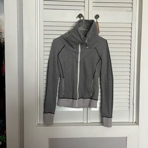 Gray Zip-Up Jacket with High Collar Lululemon